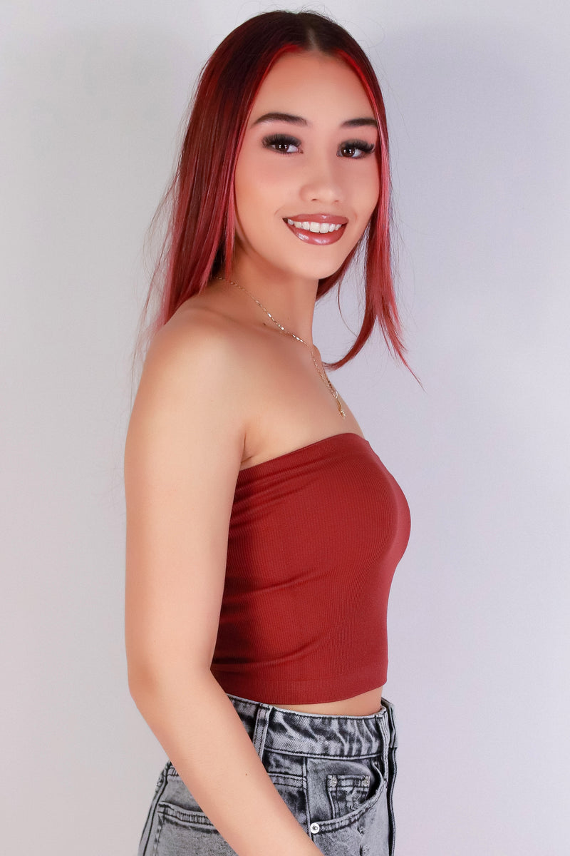 Jeans Warehouse Hawaii - TANK/TUBE SOLID BASIC - GOTTA CHILL CROP TUBE TOP | By CRESCITA APPAREL/SHINE I