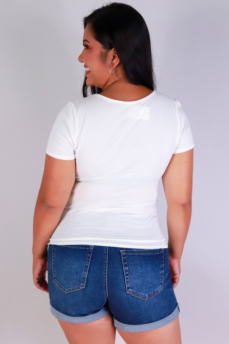 Jeans Warehouse Hawaii - PLUS S/S Knit Top - FOR YOU ONLY TOP | By CRESCITA APPAREL/SHINE I