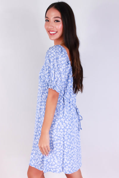 Jeans Warehouse Hawaii - SLEEVE SHORT PRINT DRESSES - GARDEN GIRL DRESS | By AMBIANCE APPAREL
