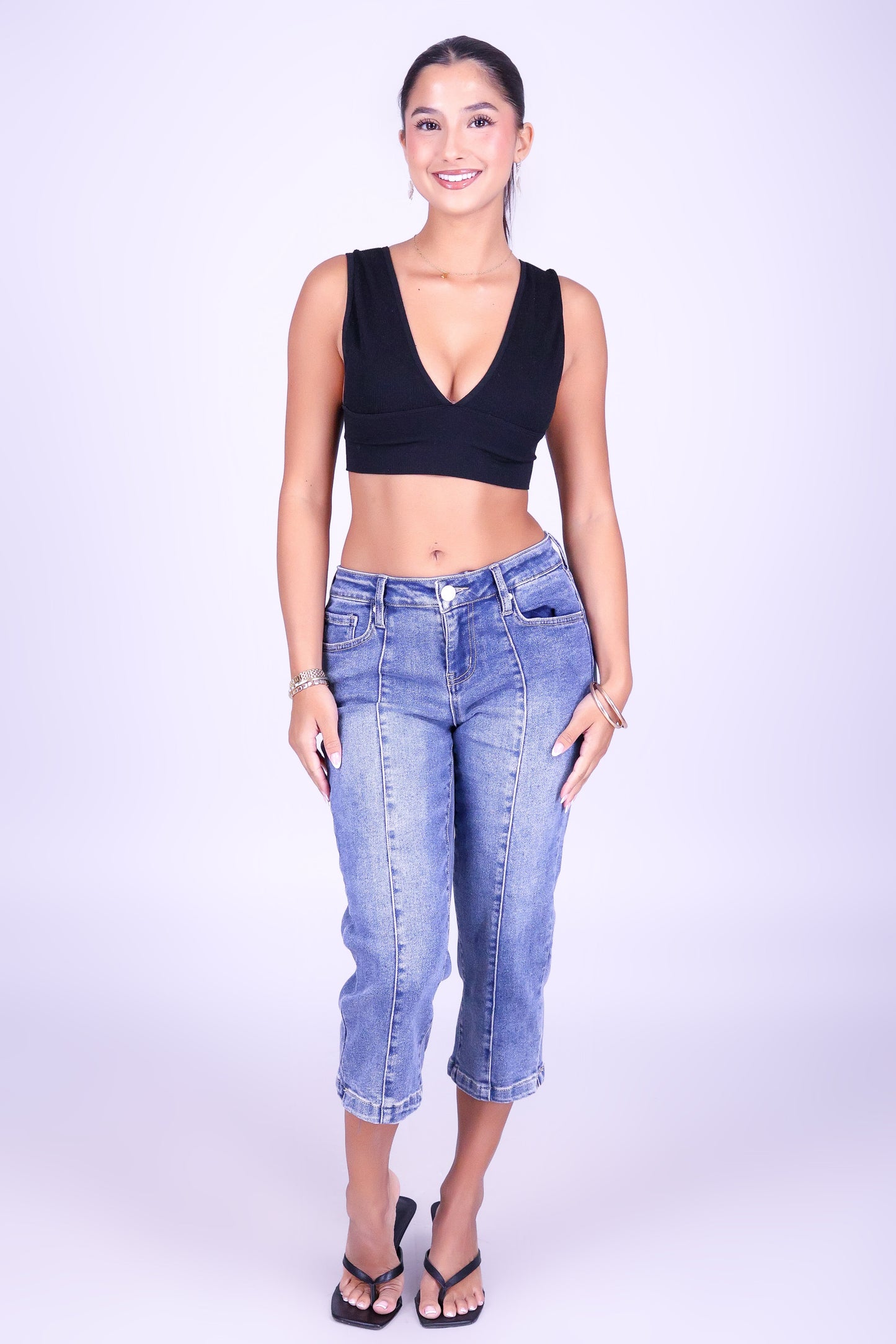 BLUE HOUR DENIM CAPRI'S
