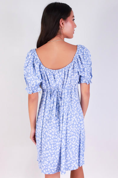 Jeans Warehouse Hawaii - SLEEVE SHORT PRINT DRESSES - GARDEN GIRL DRESS | By AMBIANCE APPAREL