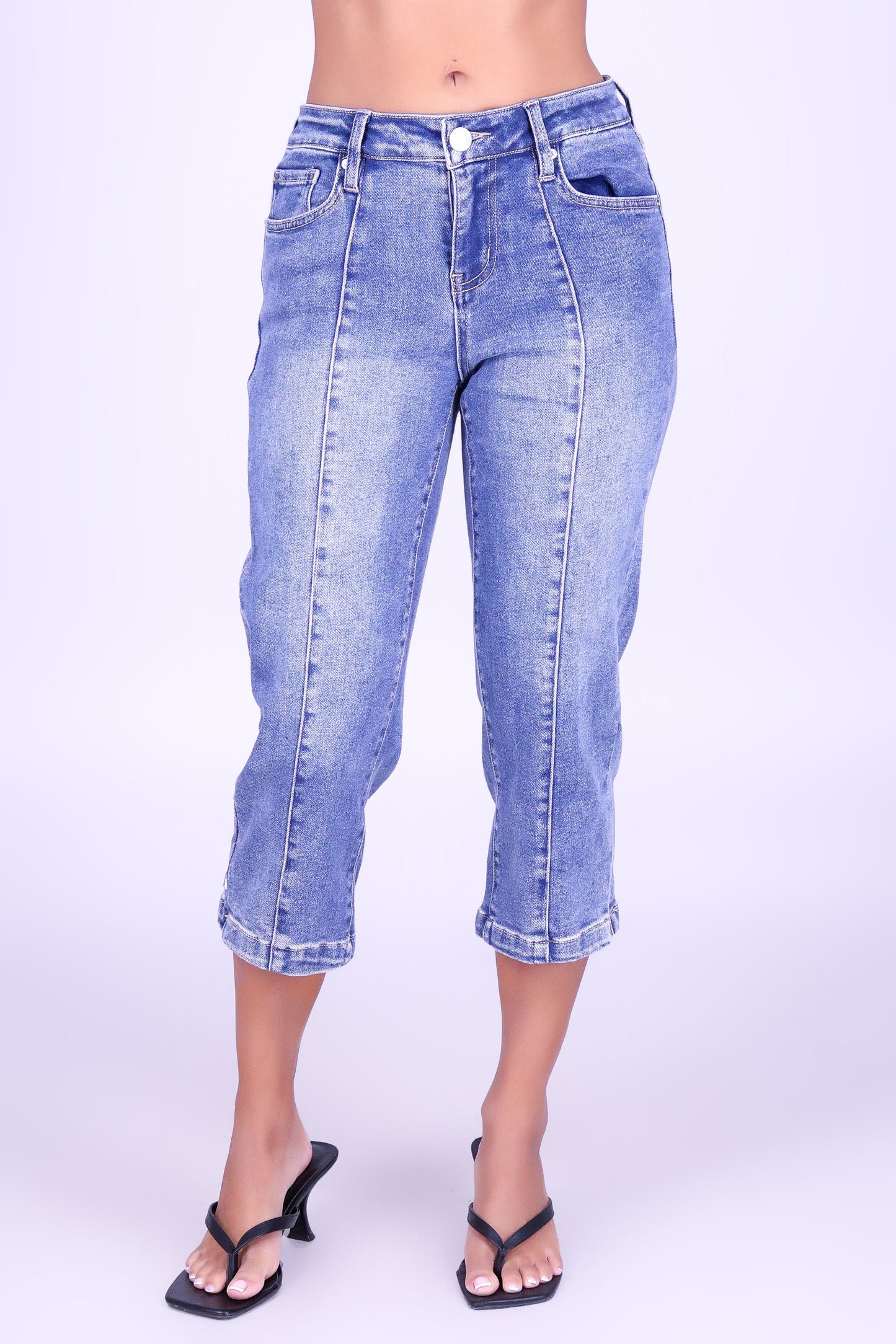 BLUE HOUR DENIM CAPRI'S
