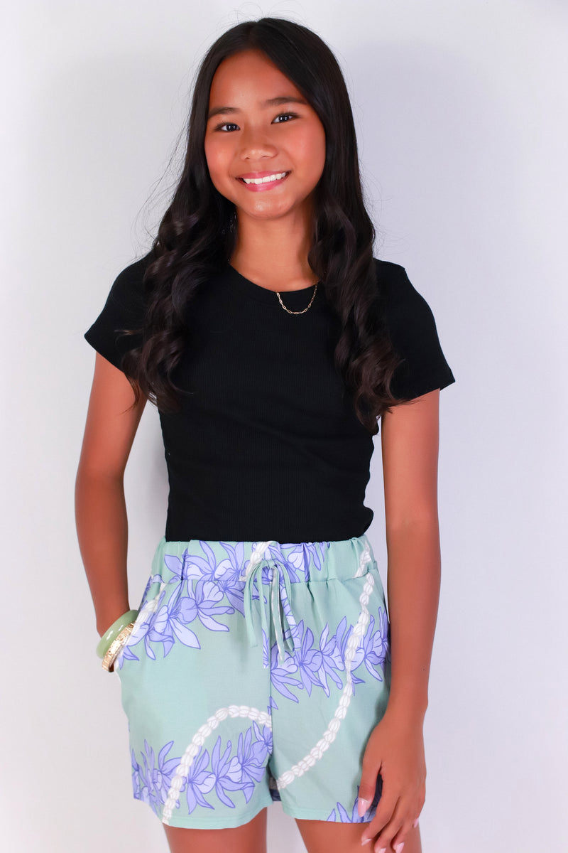 Jeans Warehouse Hawaii - NON DENIM SHORTS 7-16 - PIKAKE HONOHONO SHORTS | KIDS SIZE 7-16 | By LUZ