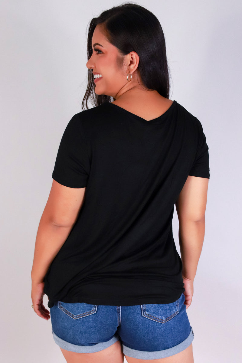 Jeans Warehouse Hawaii - PLUS S/S Knit Top - JUST VIBING TOP | By CRESCITA APPAREL/SHINE I