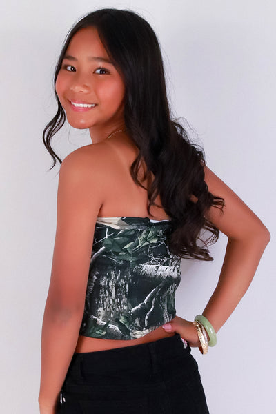 Jeans Warehouse Hawaii - S/L PRINT TOP 7-16 - GONE HUNTING CAMO TUBE TOP| KIDS SIZE 7-16 | By LUZ