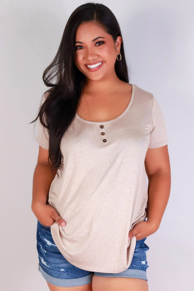 Jeans Warehouse Hawaii - PLUS S/S Knit Top - JUST VIBING TOP | By CRESCITA APPAREL/SHINE I