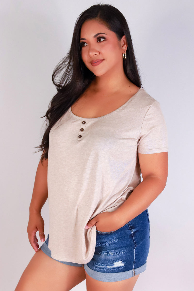 Jeans Warehouse Hawaii - PLUS S/S Knit Top - JUST VIBING TOP | By CRESCITA APPAREL/SHINE I