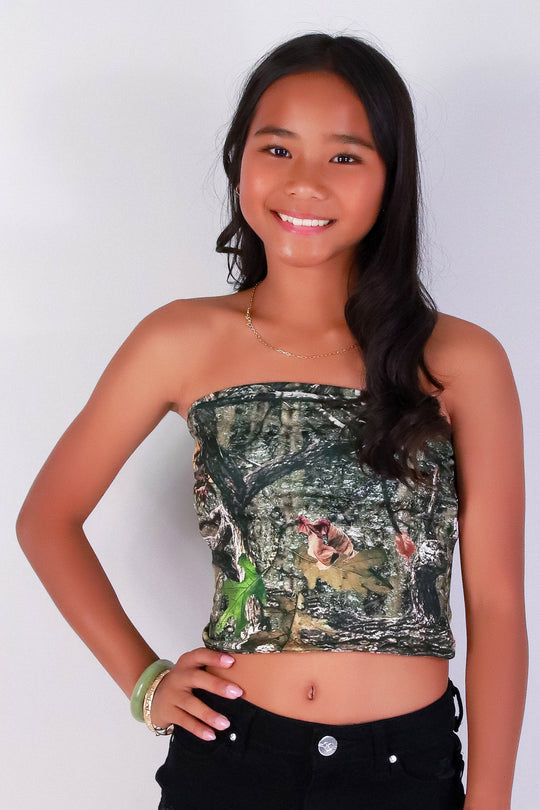 CATCH ME HUNTING CAMO TUBE TOP| KIDS SIZE 7-16