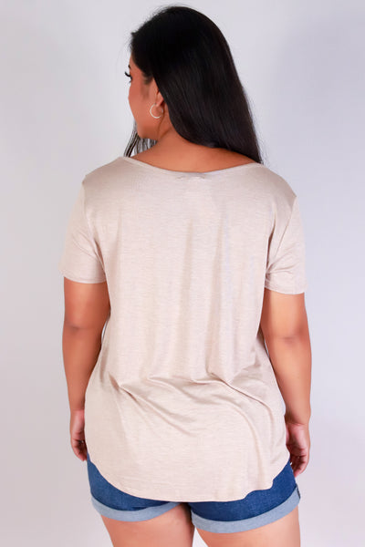 Jeans Warehouse Hawaii - PLUS S/S Knit Top - JUST VIBING TOP | By CRESCITA APPAREL/SHINE I