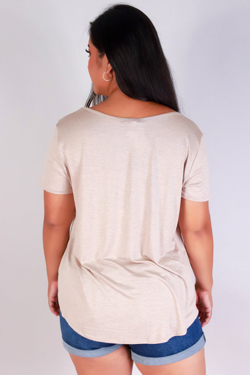 Jeans Warehouse Hawaii - PLUS S/S Knit Top - JUST VIBING TOP | By CRESCITA APPAREL/SHINE I