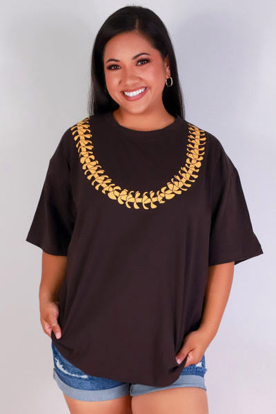 Jeans Warehouse Hawaii - PLUS S/S SCREENS - PUAKENIKENI OVERSIZED TEE | By ROCK & ROSE BY CHERIE