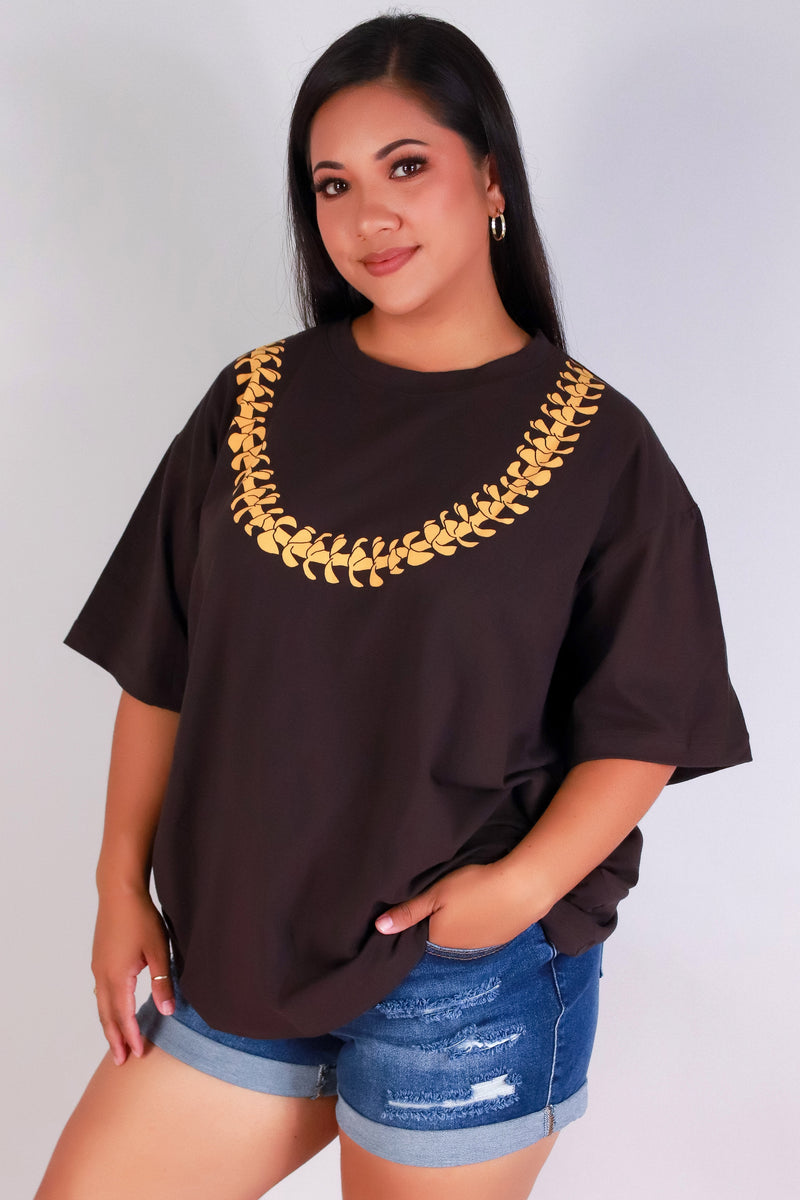 Jeans Warehouse Hawaii - PLUS S/S SCREENS - PUAKENIKENI OVERSIZED TEE | By ROCK & ROSE BY CHERIE