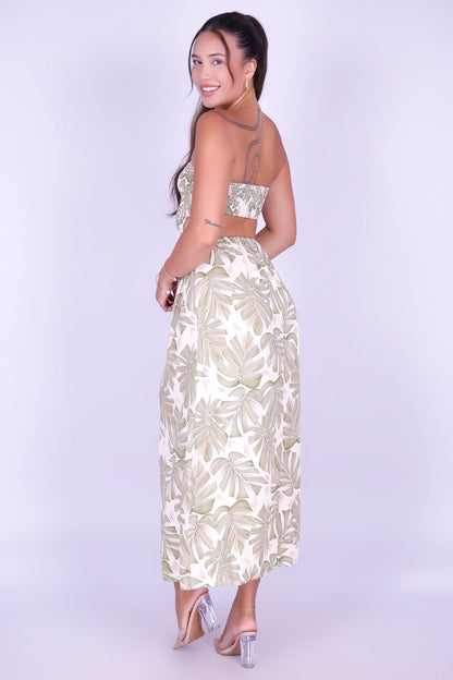 MONSTERA BLOOM MAXI DRESS