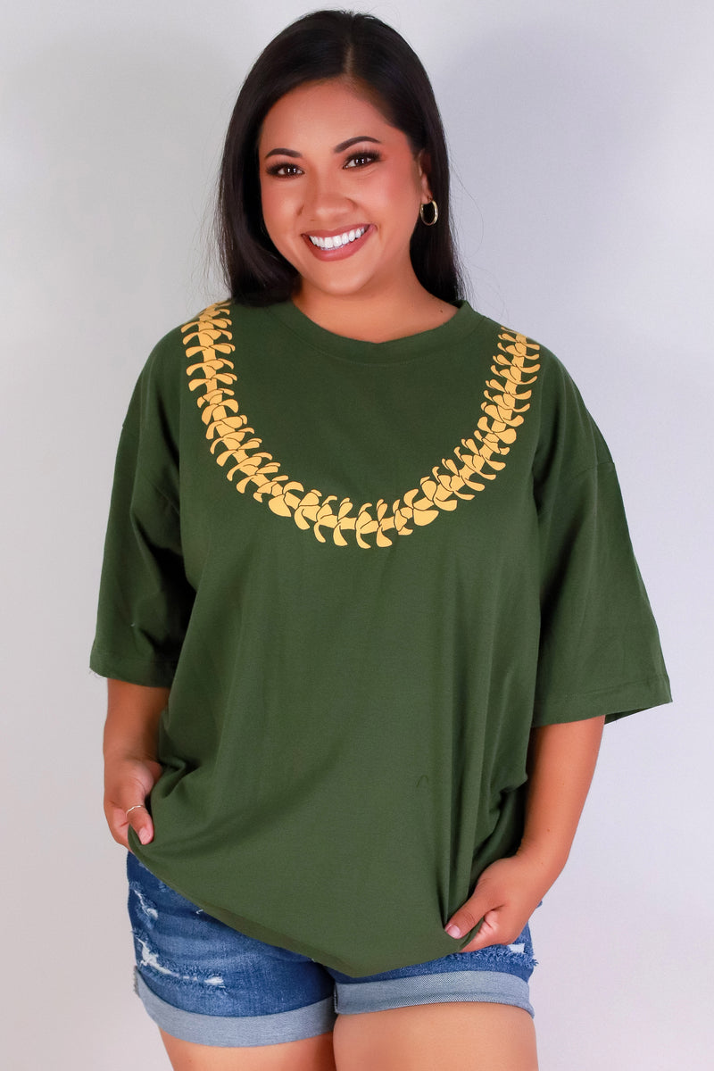 Jeans Warehouse Hawaii - PLUS S/S SCREENS - PUAKENIKENI OVERSIZED TEE | By ROCK & ROSE BY CHERIE