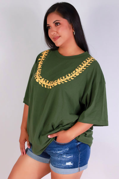 Jeans Warehouse Hawaii - PLUS S/S SCREENS - PUAKENIKENI OVERSIZED TEE | By ROCK & ROSE BY CHERIE
