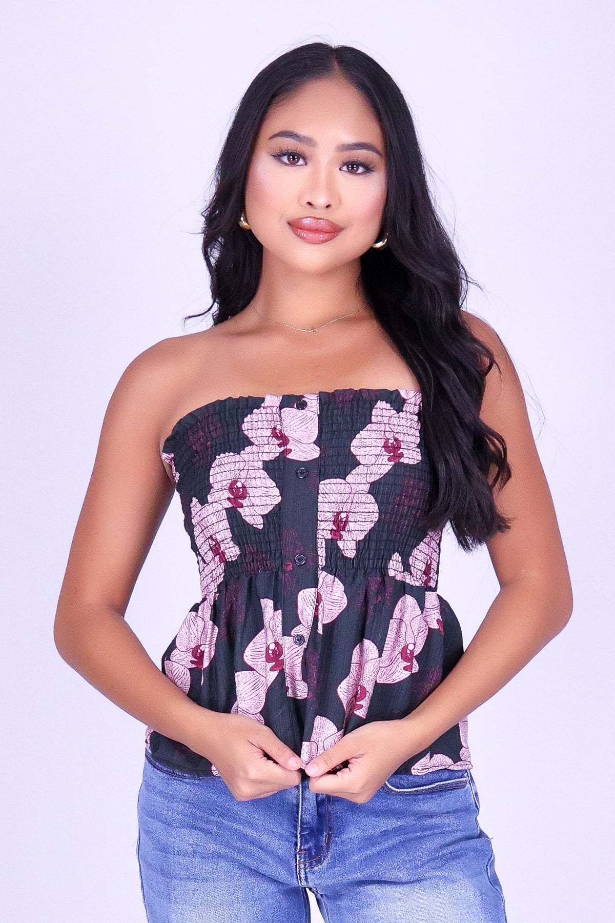 ORCHID BABYDOLL TUBE TOP