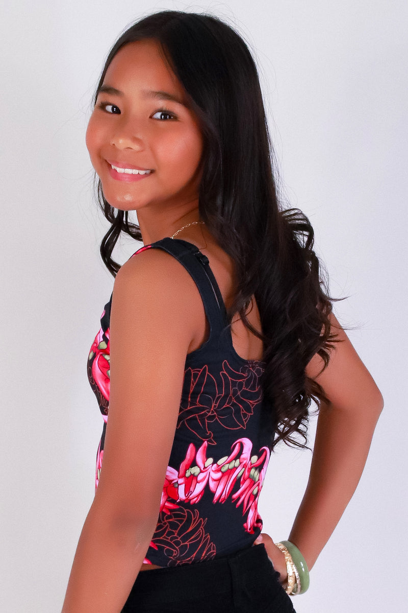 Jeans Warehouse Hawaii - S/L PRINT TOP 7-16 - JADE SQUARE NECK TANK TOP | KIDS SIZE 7-16 | By LUZ