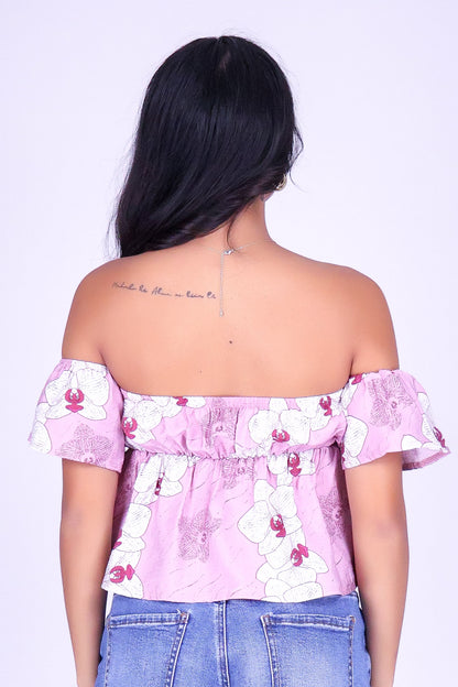 ORCHID OFF SHOULDER BABYDOLL TOP