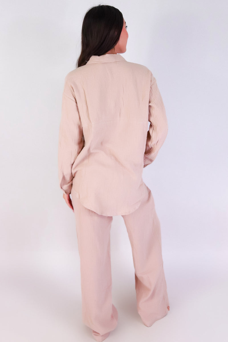 Jeans Warehouse Hawaii - MATCHING SEPARATES - EASY BREEZY BUTTON-UP TOP | By IKEDDI IMPORTS