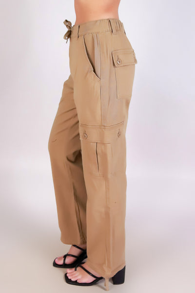 Jeans Warehouse Hawaii - SOLID WOVEN PANTS - OFF DUTY CARGO PANTS | By MONKEY RIDE JEANS