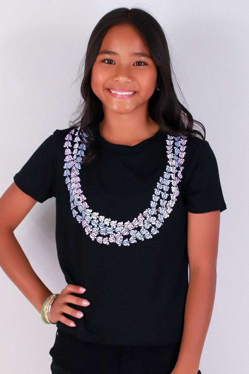 Jeans Warehouse Hawaii - S/S PRINT 7-16 - CROWN FLOWER LEI TEE | KIDS SIZE 7-16 | By LUZ