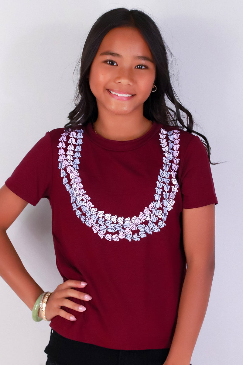 Jeans Warehouse Hawaii - S/S PRINT 7-16 - CROWN FLOWER LEI TEE | KIDS SIZE 7-16 | By LUZ