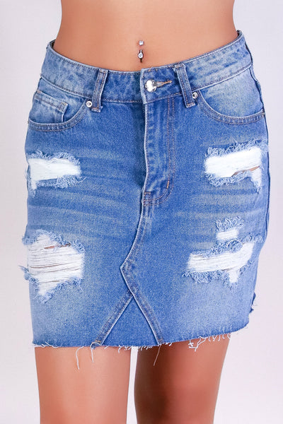 Jeans Warehouse Hawaii - DENIM SHORT SKIRT - NO STRESS DENIM SKIRT | By LEGEND JEANS