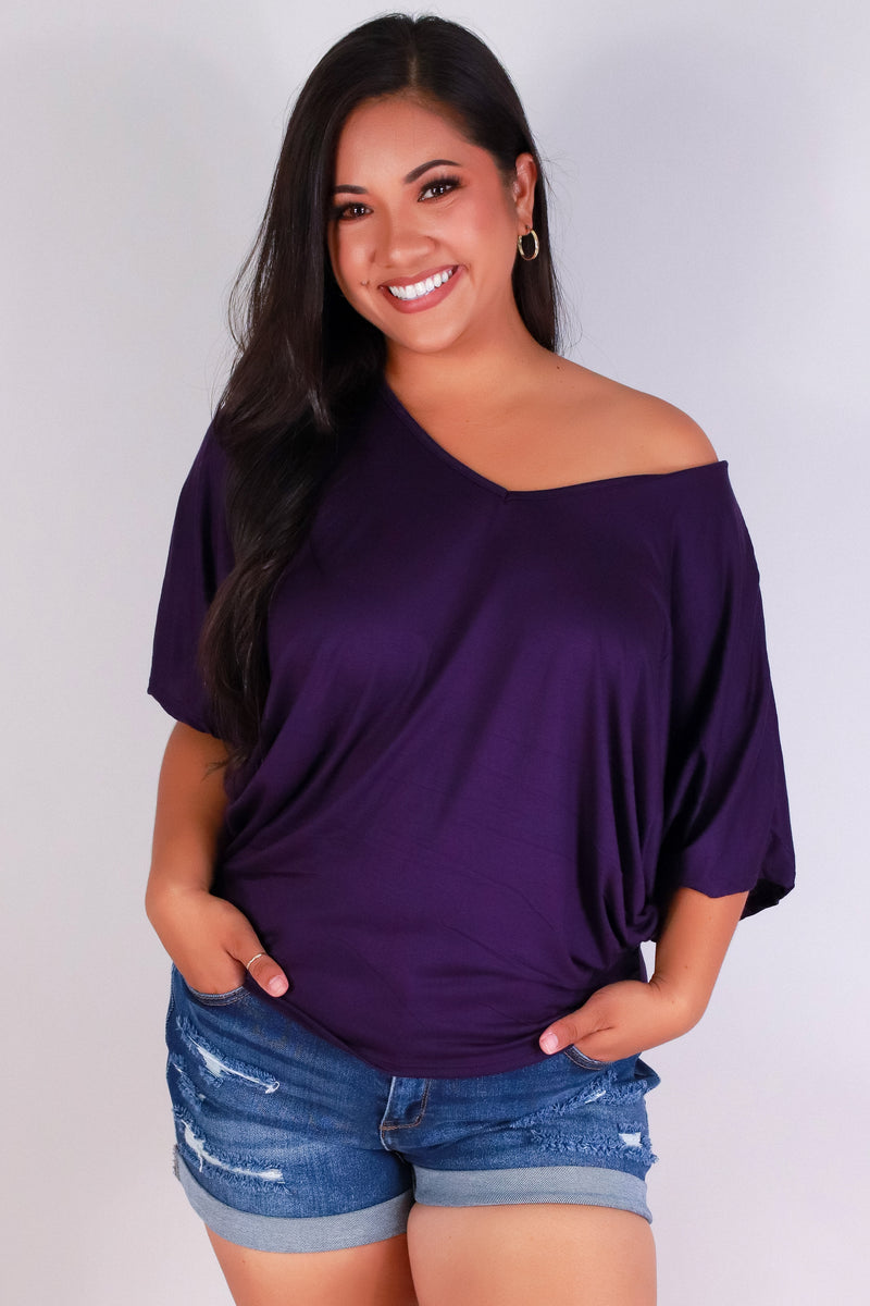Jeans Warehouse Hawaii - PLUS S/S Knit Top - SAIL AWAY DOLMAN TOP | By ADARA