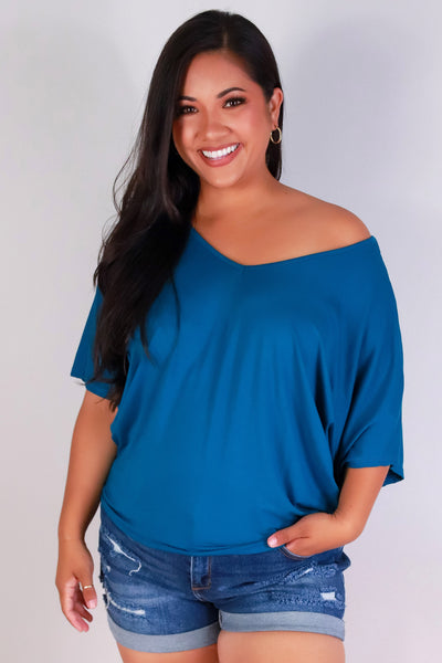 Jeans Warehouse Hawaii - PLUS S/S Knit Top - SAIL AWAY DOLMAN TOP | By ADARA