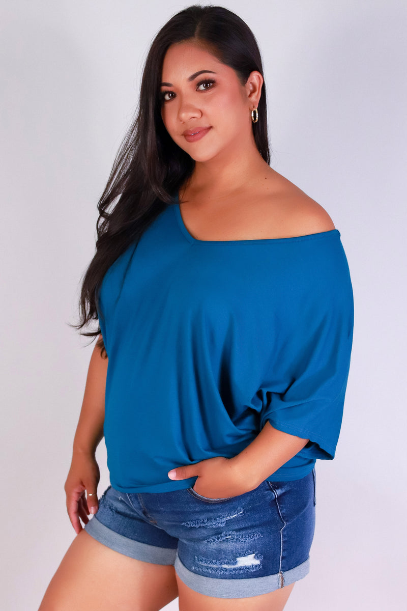 Jeans Warehouse Hawaii - PLUS S/S Knit Top - SAIL AWAY DOLMAN TOP | By ADARA