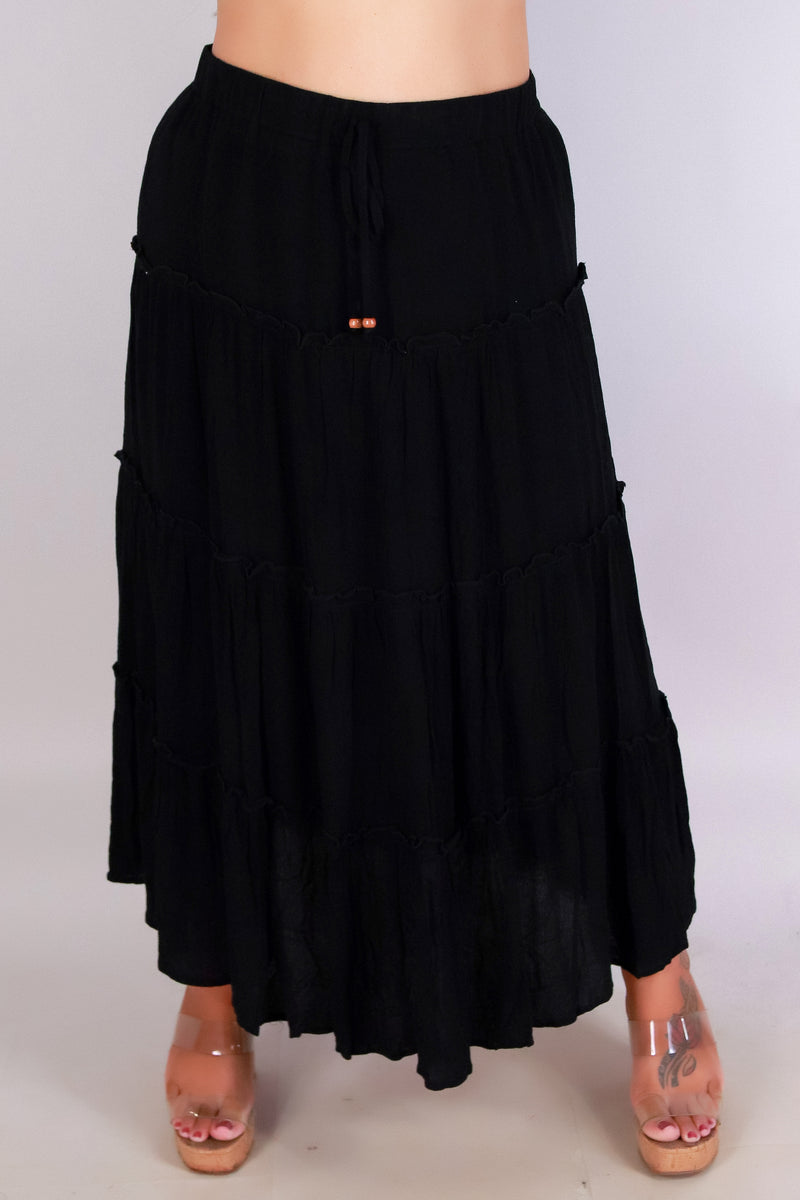 Jeans Warehouse Hawaii - PLUS Woven Long Skirt - FREE TO FLOW MAXI SKIRT | By ZENOBIA