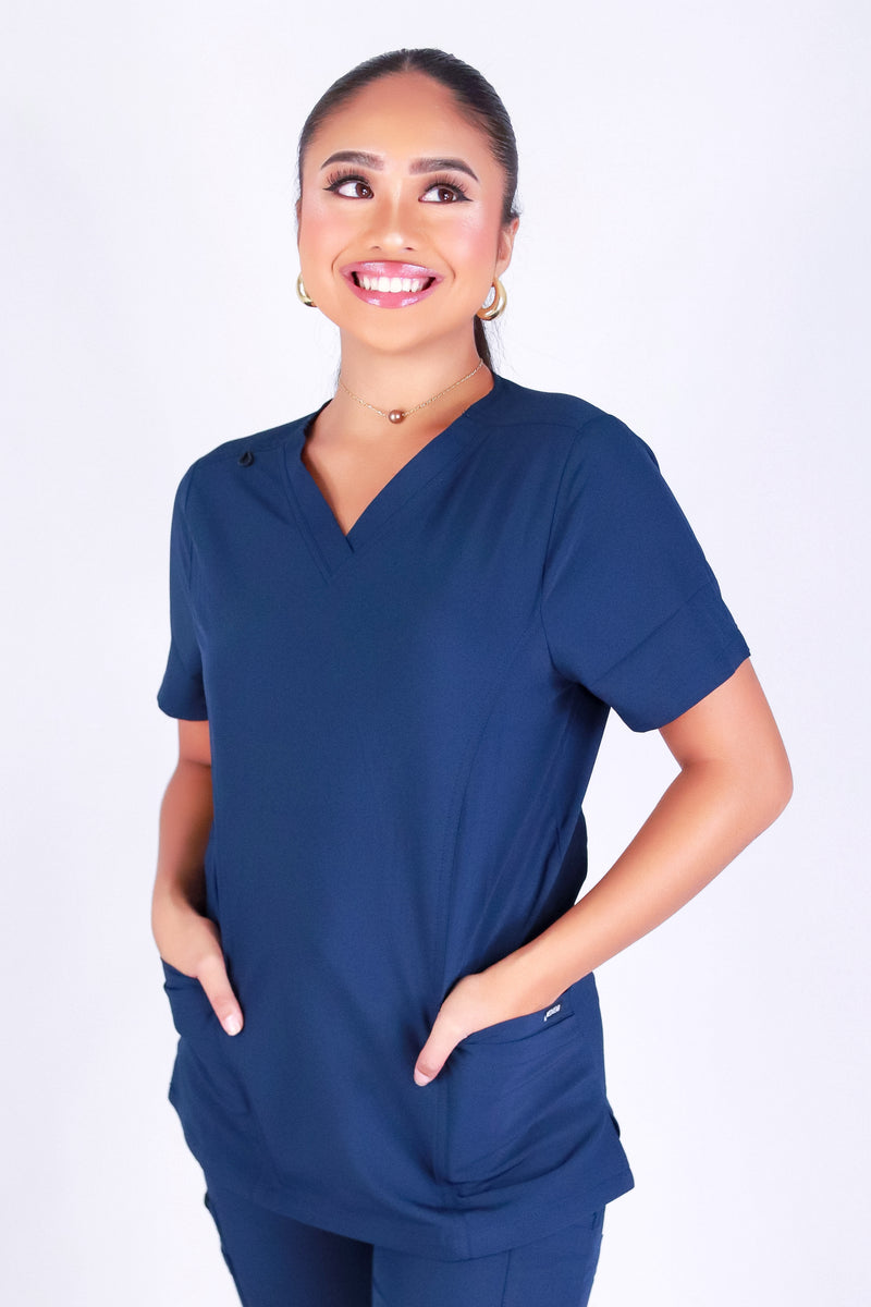 BACK AT IT SCRUB TOP