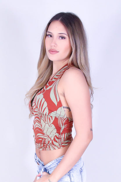 TROPICAL MUSE HALTER TOP