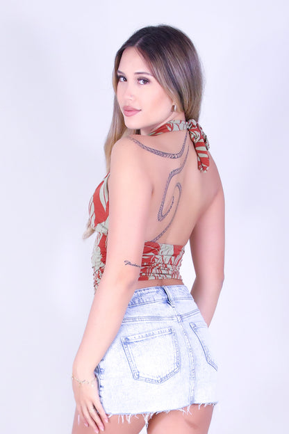 TROPICAL MUSE HALTER TOP