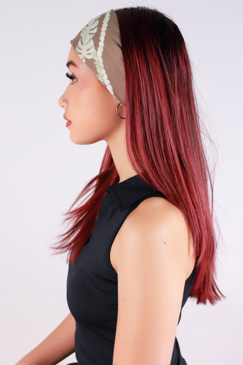 Jeans Warehouse Hawaii - HEAD BAND/HEAD WRAP - MONSTERA PIKAKE HEADBAND | By GREENWELL PROMOTIONS LTD
