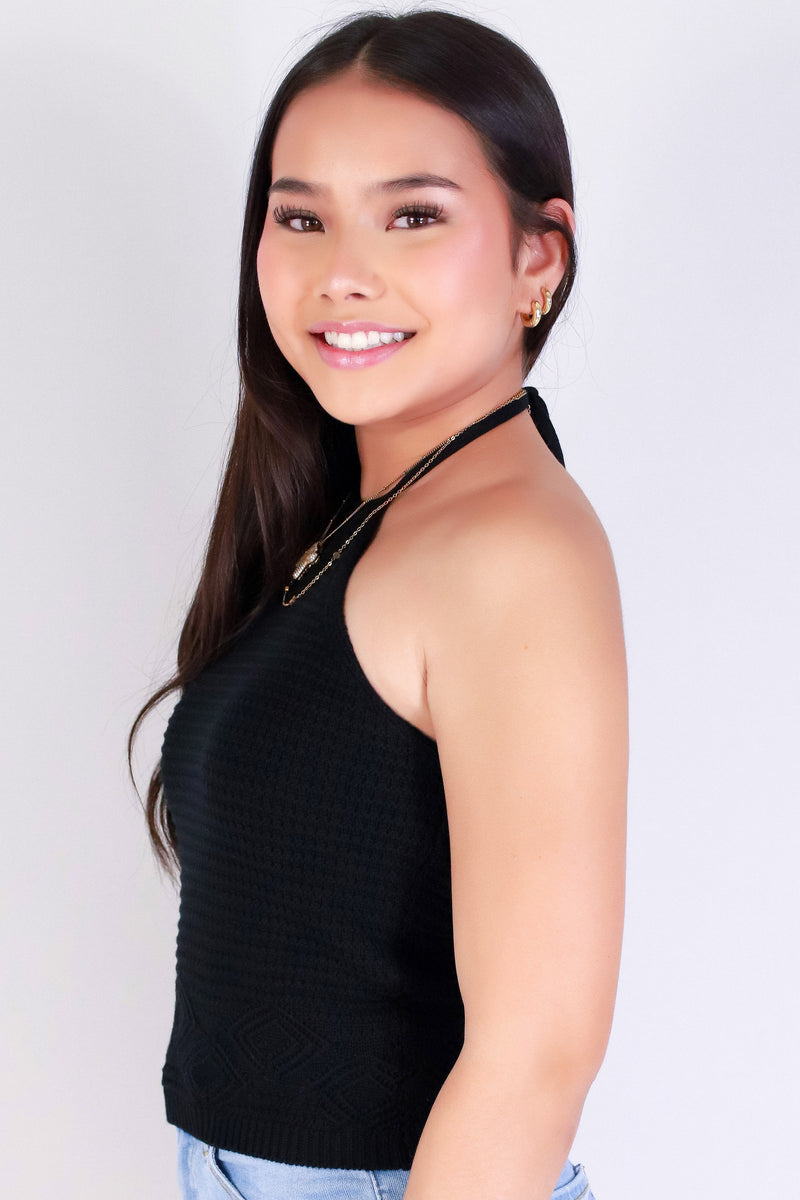 Jeans Warehouse Hawaii - SOLID TANKS/ TUBES - HOOKED ON YOU CROCHET HALTER TOP | By BE COOL