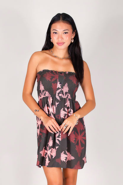 TORCH GINGER QUILT SMOCKED BABYDOLL DRESS