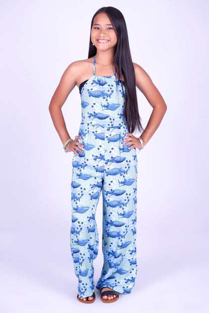 BLOOMS BY THE SEA HALTER JUMPSUIT | KIDS SIZE 12MO-14