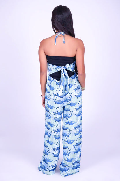 BLOOMS BY THE SEA HALTER JUMPSUIT | KIDS SIZE 12MO-14