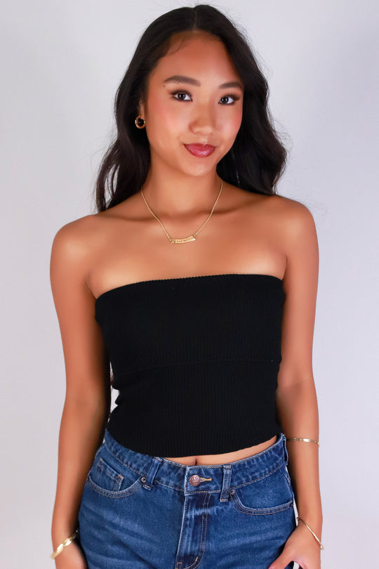 THE FOLD SWEATER TUBE TOP