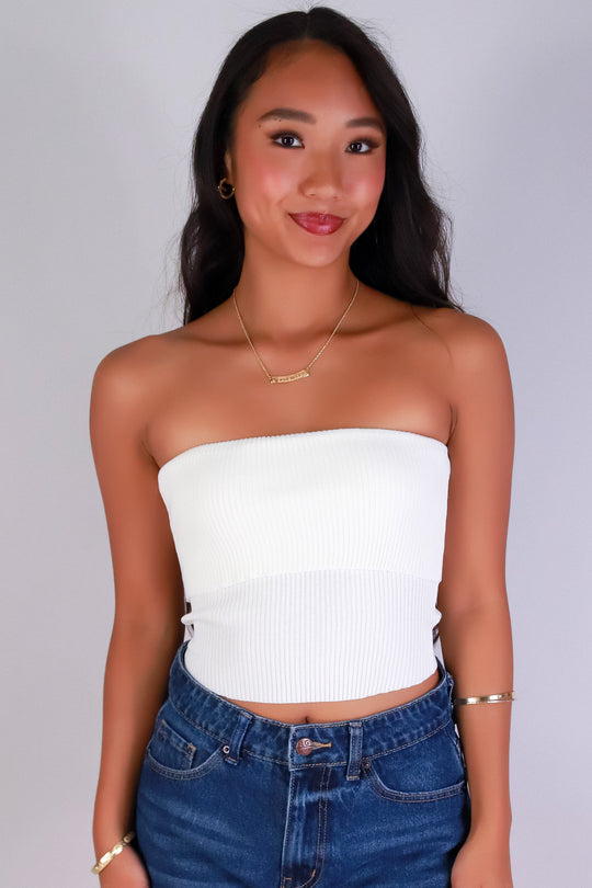 THE FOLD SWEATER TUBE TOP