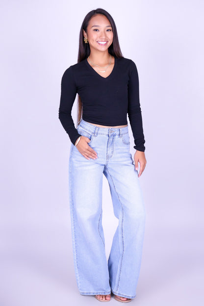 DON'T SAY IT LONG SLEEVE CROP TOP