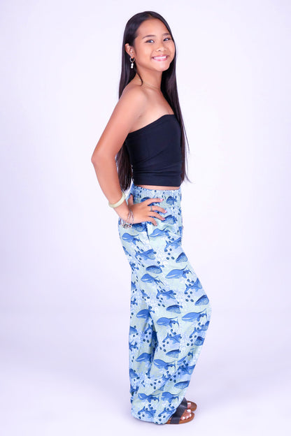 BLOOMS BY THE SEA SMOCKED WAIST PANTS | KIDS SIZE 12MO-14