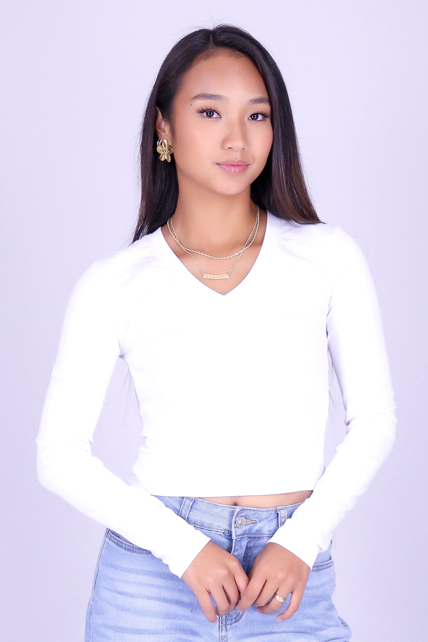 DON'T SAY IT LONG SLEEVE CROP TOP
