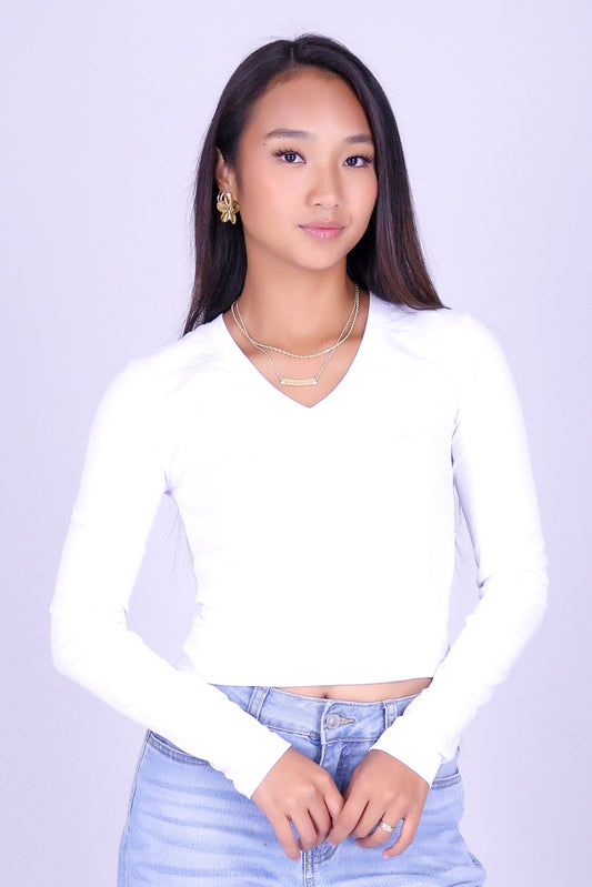 DON'T SAY IT LONG SLEEVE CROP TOP