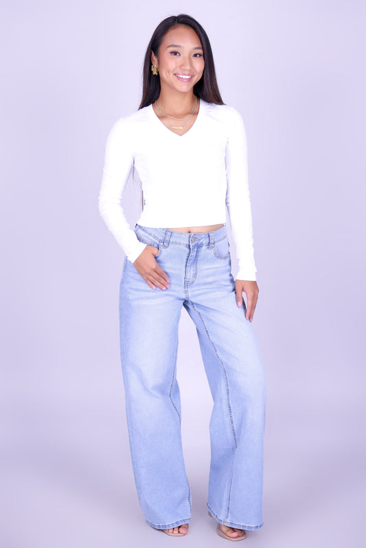 DON'T SAY IT LONG SLEEVE CROP TOP