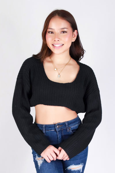 STREET EASE SWEATER CROP TOP