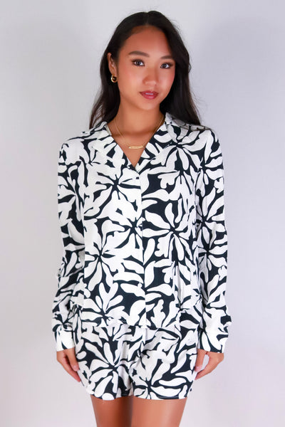 Jeans Warehouse Hawaii - L/S PRINT WOVEN CASUAL TOPS - COASTAL BREEZE TOP | By I JOAH