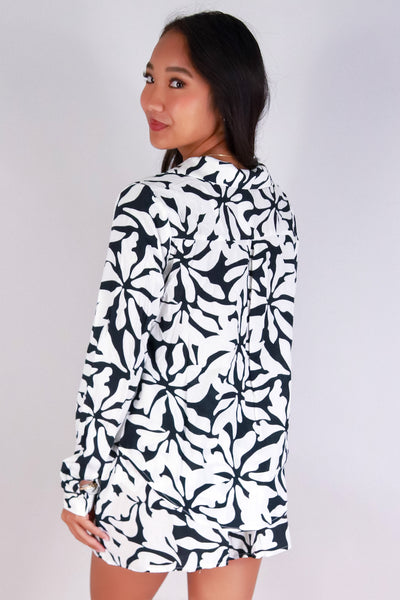 Jeans Warehouse Hawaii - L/S PRINT WOVEN CASUAL TOPS - COASTAL BREEZE TOP | By I JOAH