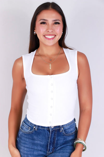 Jeans Warehouse Hawaii - SL CASUAL SOLID - SQUARED UP BABE TOP | By CRESCITA APPAREL/SHINE I